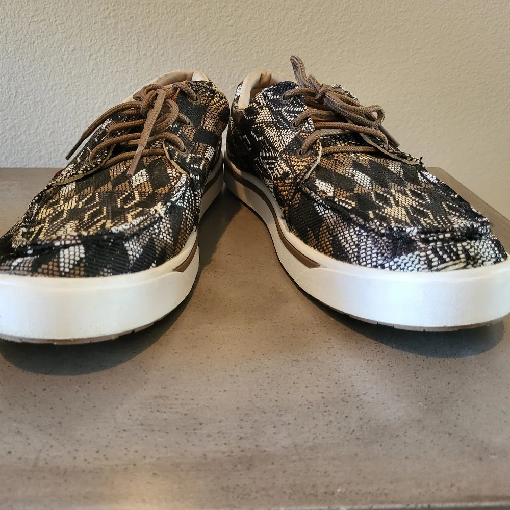 Twisted X Black and Tan Patterned Sneakers - Size Men's 9 1/2 M